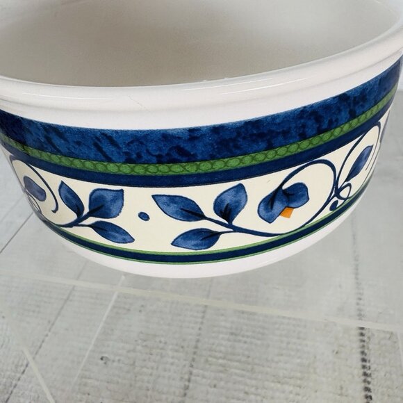 Pfaltzgraff ORLEANS #280 USA Blue Green Vines Yellow Stoneware Soup Mugs Set 3 - Picture 14 of 16